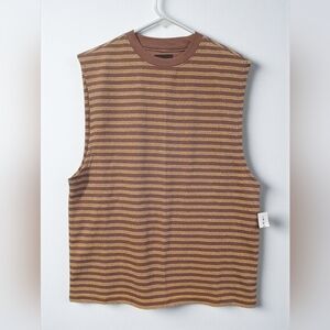 Pacsun Mens Rose Compass Textured Striped Sleeveless Tshirt Tank Small